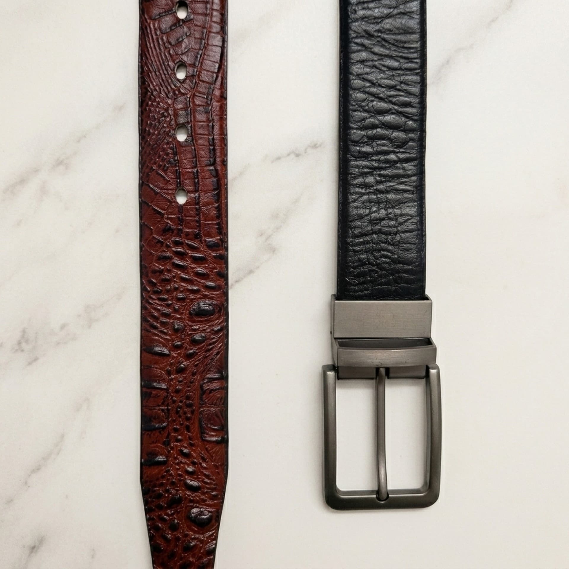 Reversible Crocodile Pattern Belt
